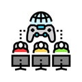 multiplayer games game development color icon vector illustration