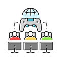 multiplayer games game development color icon vector illustration