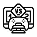 multiplayer games game development line icon vector illustration