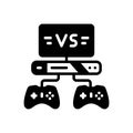 Black solid icon for Multiplayer, video game and controller