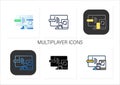 Multiplayer icons set