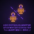 Multiplayer video game neon light icon