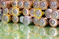 Multiple AA batteries Royalty Free Stock Photo