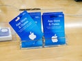 Multiple Apple App Store and iTunes gift cards, lots of blue gift cards, Polish currency. Buying games, music, movies, books