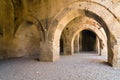 Multiple arches and columns in the caravansary on the Silk Road, Turkey