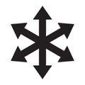 Multiple arrow six way direction vector icon