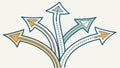 Multiple Arrows Pointing Different Directions, Decisions, vector design Generative AI Royalty Free Stock Photo