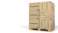 Multiple boxes with Sumitomo logo. Editorial 3D rendering