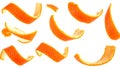 Multiple candied orange peel falling down with transparent background Royalty Free Stock Photo