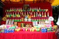 Multiple candles beautifuly arranged in the fairy stall at Bandra Mount Merry church