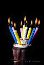 Multiple Candles on Cupcake