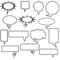 Multiple Chat Icons - black and white