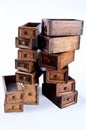 Multiple chest drawers stacked one above another Royalty Free Stock Photo
