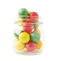 Multiple chewing gum balls in a jar Royalty Free Stock Photo