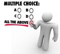 Multiple Choice All the Above Options Test Quiz Uncertainty Guess