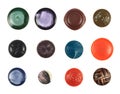 Multiple cloth buttons isolated Royalty Free Stock Photo