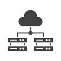 Multiple Cloud Servers icon vector image. Royalty Free Stock Photo