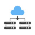 Multiple Cloud Servers icon vector image. Royalty Free Stock Photo