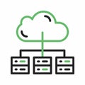 Multiple Cloud Servers icon vector image. Royalty Free Stock Photo