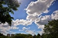 Multiple clouds in the sky on sunny day Royalty Free Stock Photo