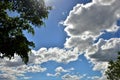 Multiple clouds in the sky on sunny day Royalty Free Stock Photo