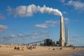 Multiple Coal Fossil Fuel Power Plant Smokestacks Royalty Free Stock Photo