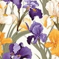 Retro Iris: Vibrant Colors On Solid White Background