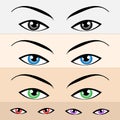 Multiple colored womens eyes set