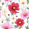 Retro Cosmos: Vibrant Colors On Solid White Background