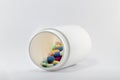 Multiple colorful drug in the bottle Royalty Free Stock Photo