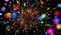 Colorful Fireworks Exploding in the Night Sky. Generative AI Royalty Free Stock Photo