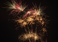 multiple colorful fireworks at night