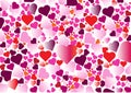 Multiple colorful heart background