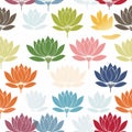 Retro Lotus: Vibrant Colors On Solid White Background