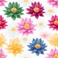 Retro Lotus: Vibrant Colors On Solid White Background