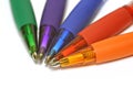 Multiple colorful pens isolated