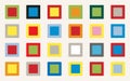 Multiple colorful square vector elements set