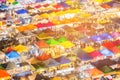 Multiple colour market top view night view