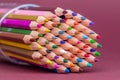 Multiple Coloured Pencil Tips Facing Left Royalty Free Stock Photo