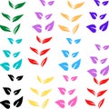 Multiple colourful leaf background.