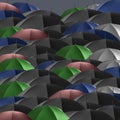 Multiple colourful umbrellas forming a beautiful texture pattern background