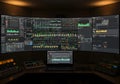 Multiple computer screens displaying data Royalty Free Stock Photo