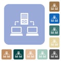 Multiple connections to mail server rounded square flat icons