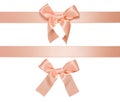 Multiple cream-rose horizontal ribbon with bow