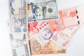 Multiple Currencies banknotes as colorful background Royalty Free Stock Photo
