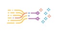 Multiple Data Streams Merging for Information Integration, vector design Generative AI Royalty Free Stock Photo