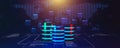 Multiple database is placed on Relational database tables Royalty Free Stock Photo