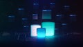 Multiple database is placed on Relational database tables Royalty Free Stock Photo