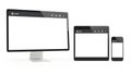 Multiple devices displaying web pages Royalty Free Stock Photo