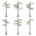 Multiple directional signposts isolated on white background Royalty Free Stock Photo